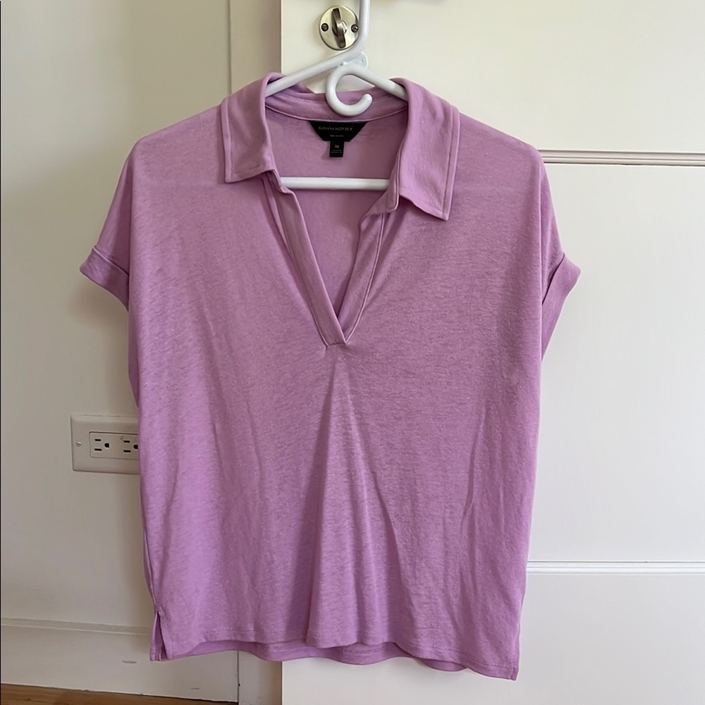 Banana Republic Purple Short Sleeve Polo Shirt